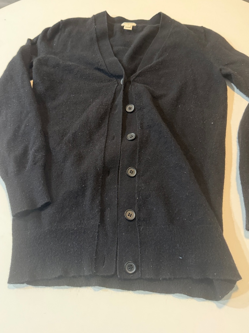 J. Crew Black Button-Front V-Neck Cardigan